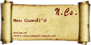Neu Csanád névjegykártya